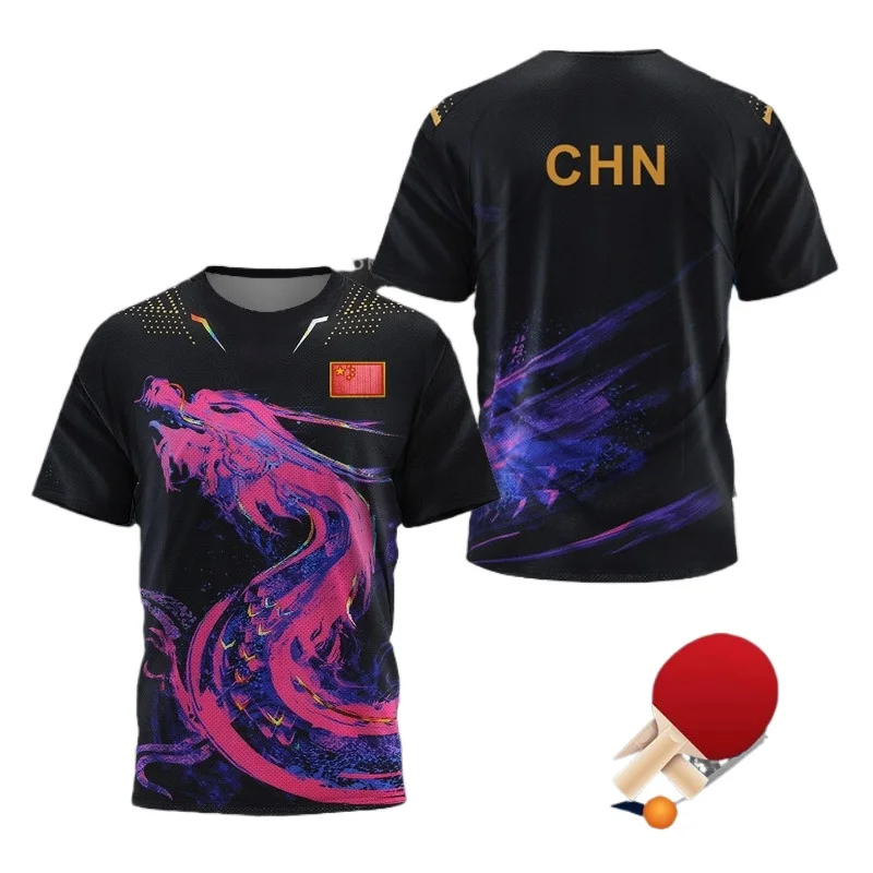 Table Tennis Uniform - قميص رياضي للرجال بتصميم تنس الطاولة